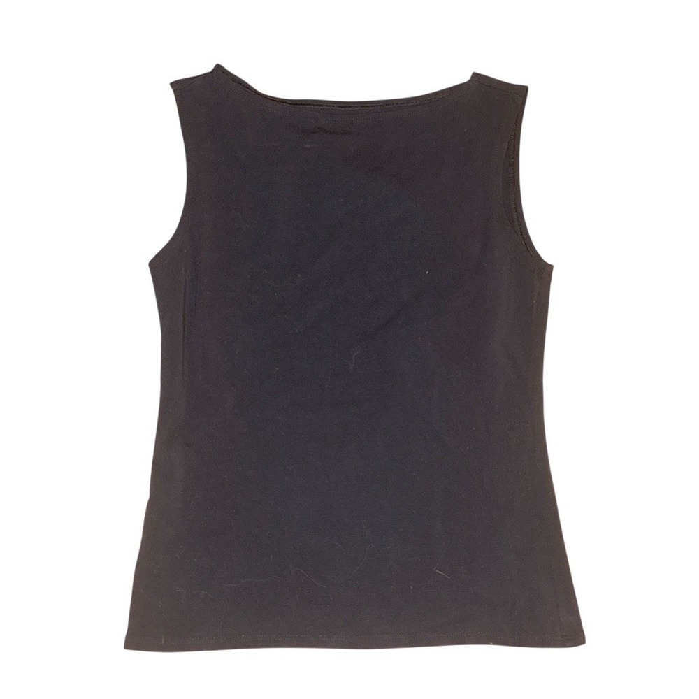 Quince Organic Cotton Tank Top Womens S Black Scoop Neck Stretch Knit CMSL001